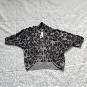 Banana Republic Gray Leopard Print Shrug